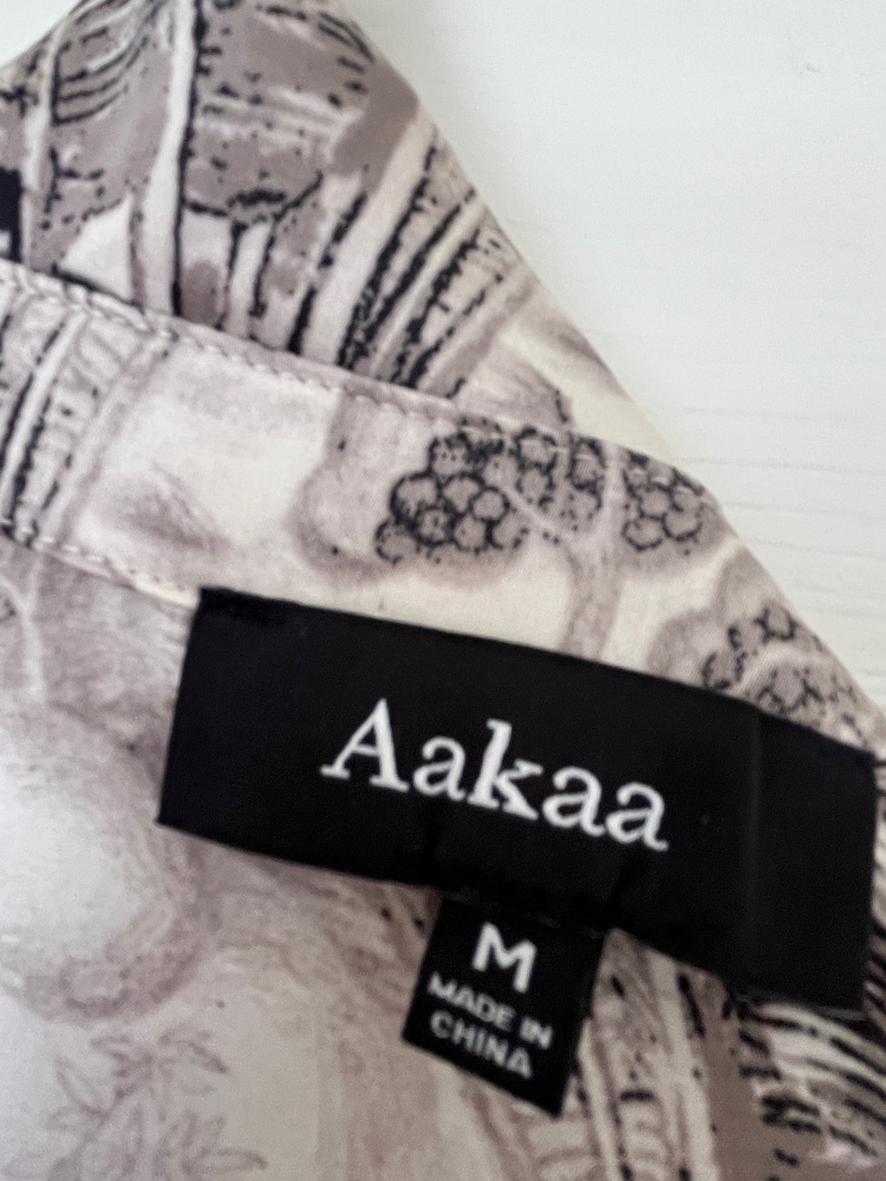Aakaa Pale Pink Botanical Print Top